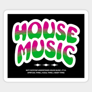 HOUSE MUSIC  - Bubble Outline two tone (white/pink/lime) Magnet